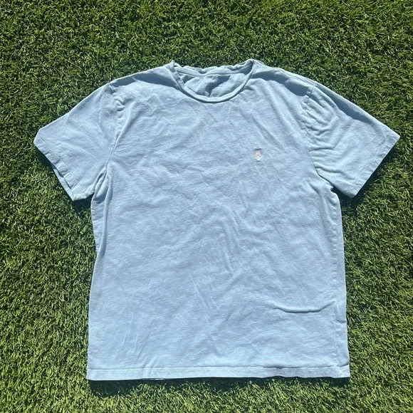 Men’s Allsaints Blue Tonic Crew Neck Slim Ramskull T-Shirt - Picture 2 of 4